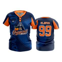 WOMENS 2-BUTTON SCOOP NECK LYCRA MESH ORANGECREST-2026