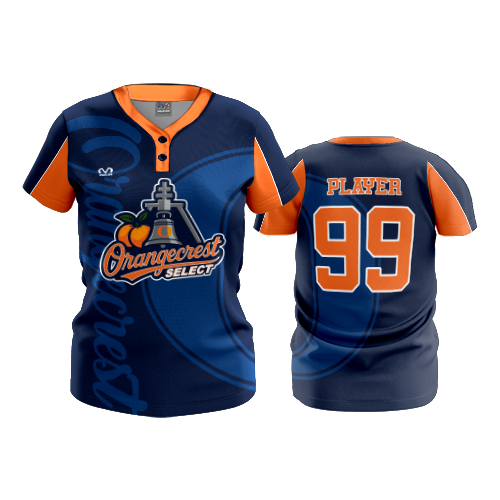 WOMENS 2-BUTTON SCOOP NECK LYCRA MESH ORANGECREST-2026