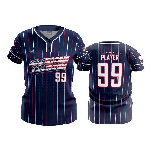 WOMENS 2-BUTTON SCOOP NECK LYCRA MESH AMERICAN-THUNDER-1