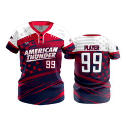 WOMENS 2-BUTTON SCOOP NECK LYCRA MESH AMERICAN-THUNDER-2