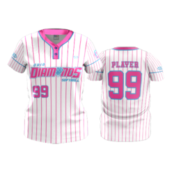 WOMENS 2-BUTTON SCOOP NECK LYCRA MESH OHIO-DIAMONDS-PINK-PIN