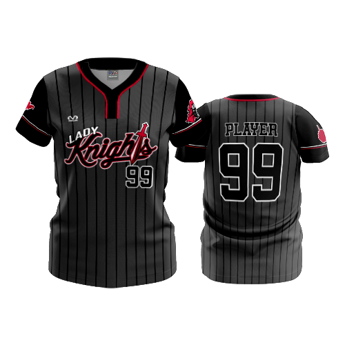 WOMENS 2-BUTTON SCOOP NECK LYCRA MESH LADY-KNIGHTS-1