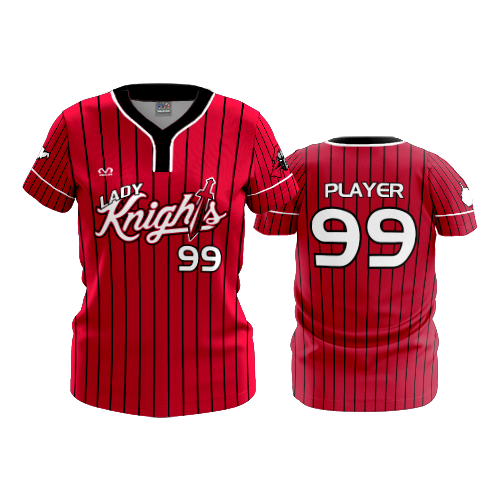 WOMENS 2-BUTTON SCOOP NECK LYCRA MESH LADY-KNIGHTS-2