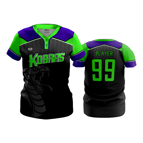 WOMENS 2-BUTTON SCOOP NECK LYCRA MESH KOBRAS-1