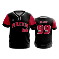 MENS 2-BUTTON SCOOP NECK LYCRA MESH PIKETON-BASEBALL-1