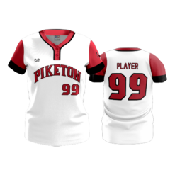 WOMENS 2-BUTTON SCOOP NECK LYCRA MESH PIKETON-BASEBALL-2