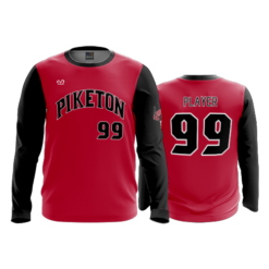 MENS SPORT CREW NECK LONGSLEEVE PIKETON-BASEBALL-RED