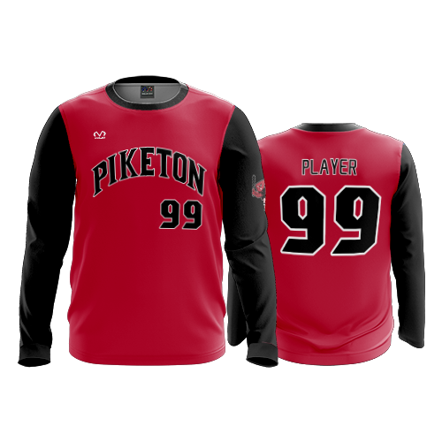 MENS SPORT CREW NECK LONGSLEEVE PIKETON-BASEBALL-RED