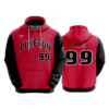 UNISEX FLEECE HOODY PIKETON-BASEBALL-RED