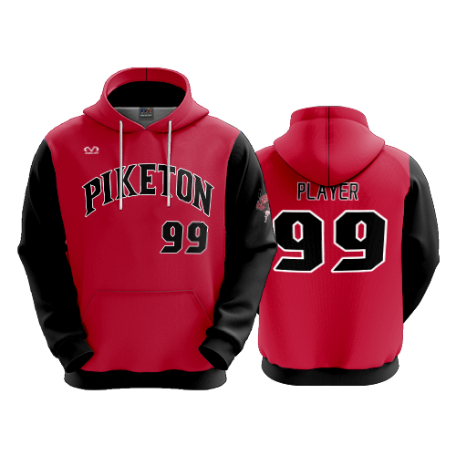 UNISEX FLEECE HOODY PIKETON-BASEBALL-RED