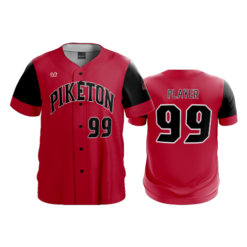 MENS HEAVYWEIGHT FULL BUTTON DOWN PIKETON-BASEBALL-RED