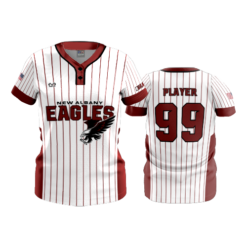 WOMENS 2-BUTTON SCOOP NECK LYCRA MESH NEW-ALBANY-EAGLES-GOLD-14U-2