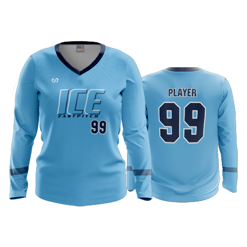 WOMENS V-NECK LONGSLEEVE ICE-FASTPITCH-1