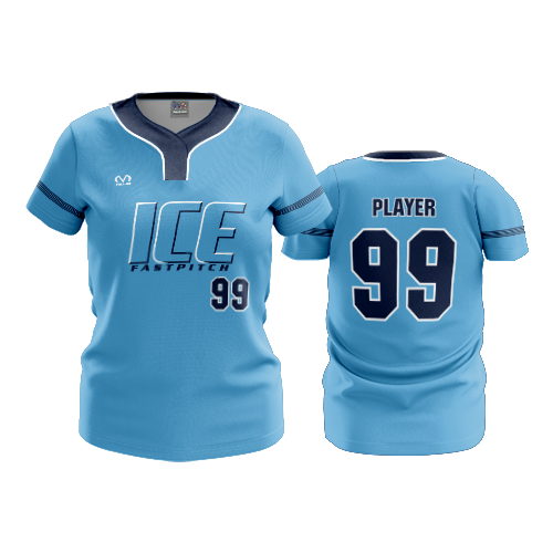 WOMENS NO BUTTON SCOOP NECK ICE-FASTPITCH-1