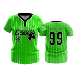 WOMENS 2-BUTTON SCOOP NECK LYCRA MESH OHIO-EMERALDS-1