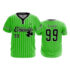 MENS 2-BUTTON SCOOP NECK LYCRA MESH OHIO-EMERALDS-1