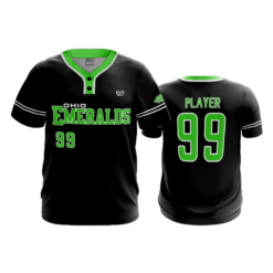 MENS 2-BUTTON SCOOP NECK LYCRA MESH OHIO-EMERALDS-2