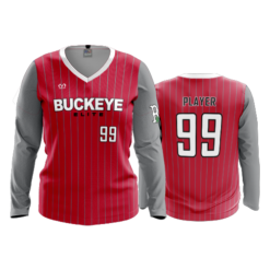 WOMENS V-NECK LONGSLEEVE BUCKEYE-ELITE-FP-PIN-1