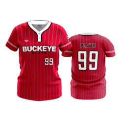 WOMENS 2-BUTTON SCOOP NECK LYCRA MESH BUCKEYE-ELITE-FP-PIN-1