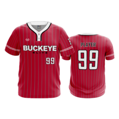 MENS 2-BUTTON SCOOP NECK LYCRA MESH BUCKEYE-ELITE-FP-PIN-1