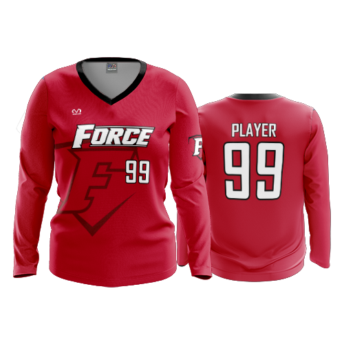 WOMENS V-NECK LONGSLEEVE CAP-CITY-FORCE-1