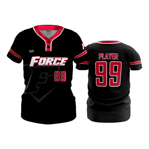 WOMENS 2-BUTTON SCOOP NECK LYCRA MESH CAP-CITY-FORCE-2