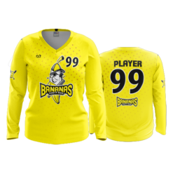 WOMENS V-NECK LONGSLEEVE COEUR-D-ALENE-BANANAS-1