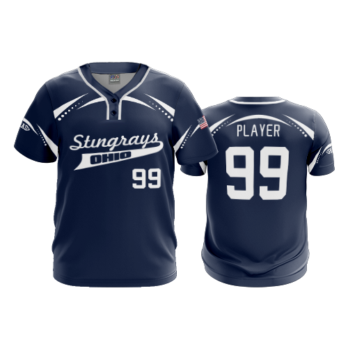 MENS 2-BUTTON SCOOP NECK LYCRA MESH OHIO-STINGRAYS-1