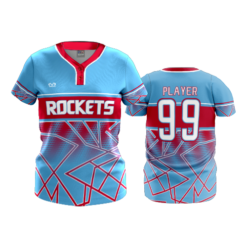 WOMENS 2-BUTTON SCOOP NECK LYCRA MESH RIDGEDALE-ROCKETS-1