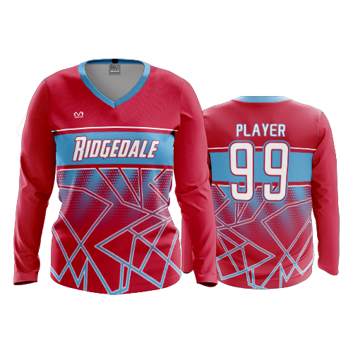 WOMENS V-NECK LONGSLEEVE RIDGEDALE-ROCKETS-2