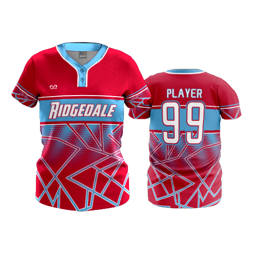 WOMENS 2-BUTTON SCOOP NECK LYCRA MESH RIDGEDALE-ROCKETS-2