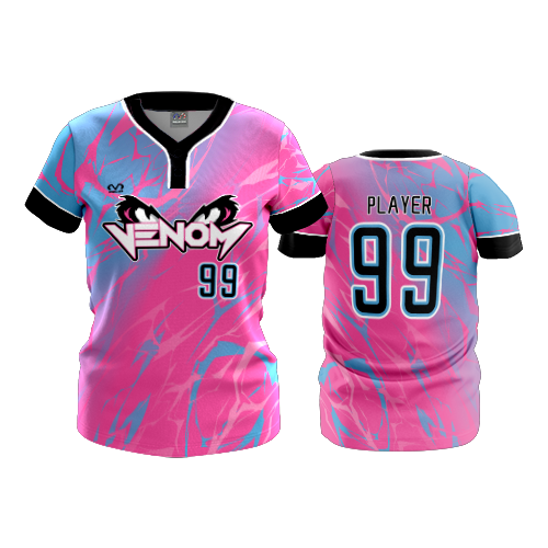 WOMENS 2-BUTTON SCOOP NECK LYCRA MESH SOUTHWEST-OHIO-VENOM-1