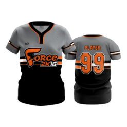 WOMENS 2-BUTTON SCOOP NECK LYCRA MESH FORCE-2K16-2