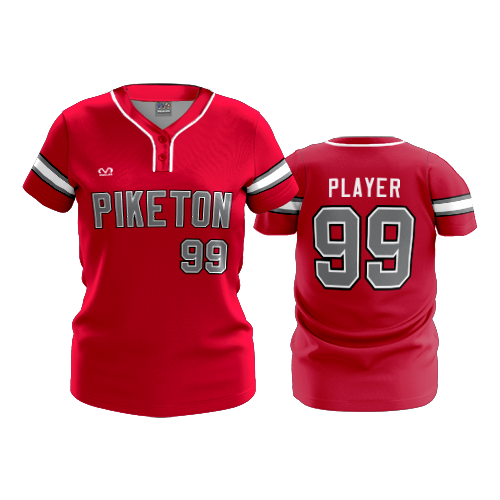 WOMENS 2-BUTTON SCOOP NECK LYCRA MESH PIKETON-HS-1