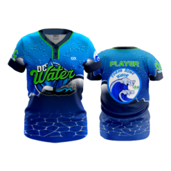 WOMENS 2-BUTTON SCOOP NECK LYCRA MESH DC-WATER-TEAM-BLUE-WAVE-1