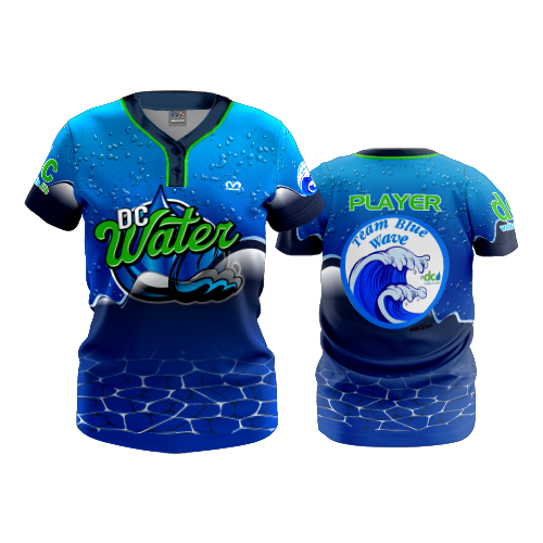 WOMENS 2-BUTTON SCOOP NECK LYCRA MESH DC-WATER-TEAM-BLUE-WAVE-1