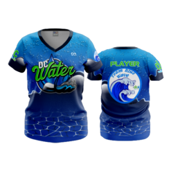 WOMENS V-NECK DC-WATER-TEAM-BLUE-WAVE-1