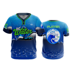 MENS 2-BUTTON SCOOP NECK LYCRA MESH DC-WATER-TEAM-BLUE-WAVE-1