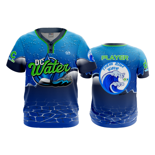 MENS 2-BUTTON SCOOP NECK LYCRA MESH DC-WATER-TEAM-BLUE-WAVE-1