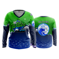 WOMENS V-NECK LONGSLEEVE DC-WAVE-TEAM-BLUE-2