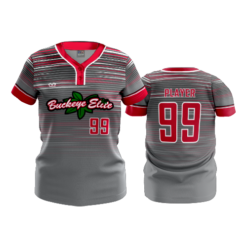 WOMENS 2-BUTTON SCOOP NECK LYCRA MESH BUCKEYE-ELITE-2