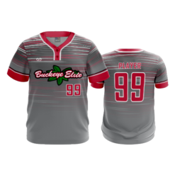 MENS 2-BUTTON SCOOP NECK LYCRA MESH BUCKEYE-ELITE-2