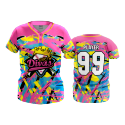 WOMENS 2-BUTTON SCOOP NECK LYCRA MESH DIRTY-DIVAS-1