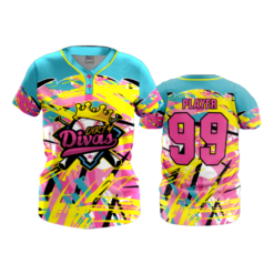 WOMENS 2-BUTTON SCOOP NECK LYCRA MESH DIRTY-DIVAS-2