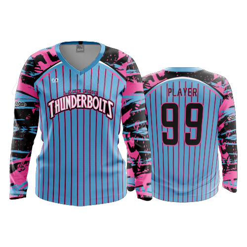 WOMENS V-NECK LONGSLEEVE LAKE-ERIE-THUNDERBOLTS-1