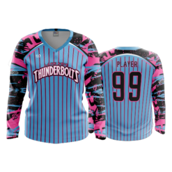 WOMENS V-NECK LONGSLEEVE LAKE-ERIE-THUNDERBOLTS-1
