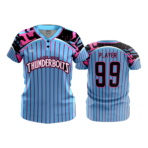 WOMENS 2-BUTTON SCOOP NECK LYCRA MESH LAKE-ERIE-THUNDERBOLTS-1