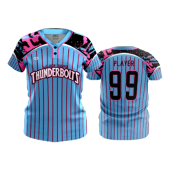 WOMENS 2-BUTTON SCOOP NECK LYCRA MESH LAKE-ERIE-THUNDERBOLTS-1