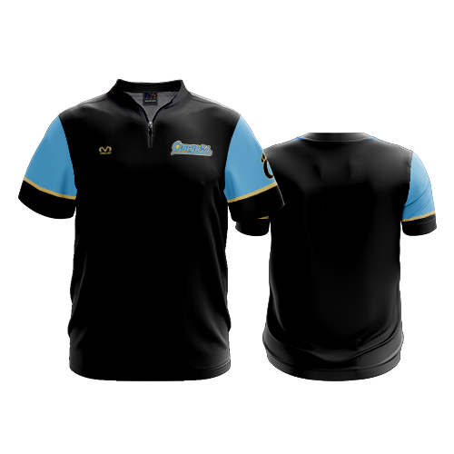 UNISEX QUARTER ZIP MICRO FIBER SHORT SLEEVE COUGARS-1