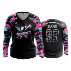 WOMENS V-NECK LONGSLEEVE LAKE-ERIE-THUNDERBOLTS-2